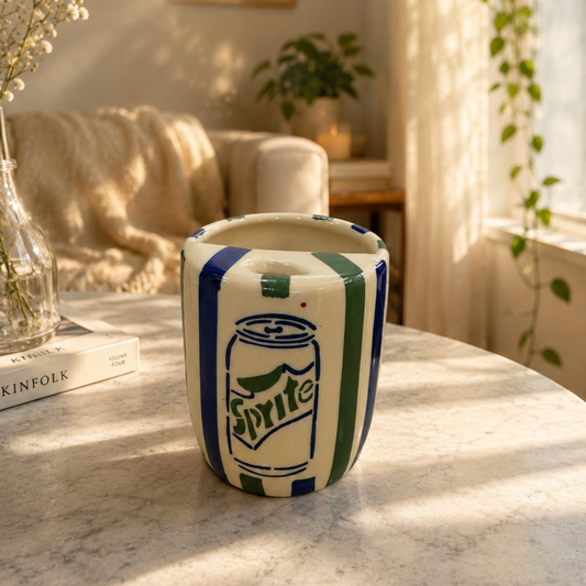 Sprite Ceramic Sipper/Tumbler - with stainless steel straw