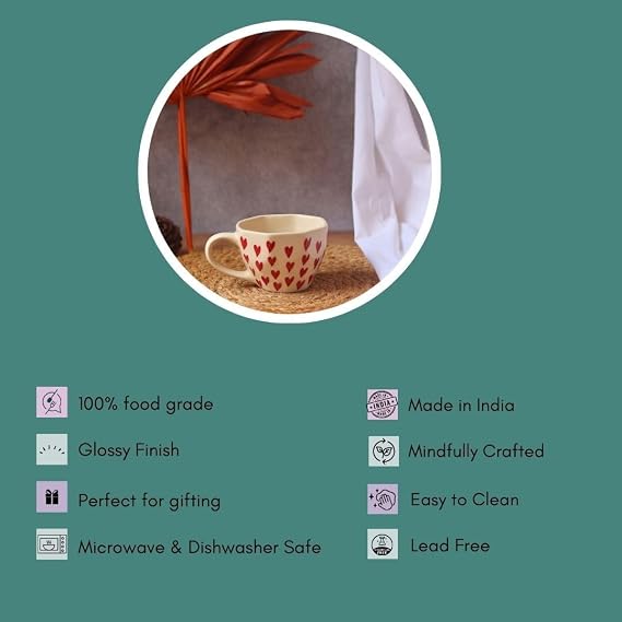 Red Heart Ceramic Mug