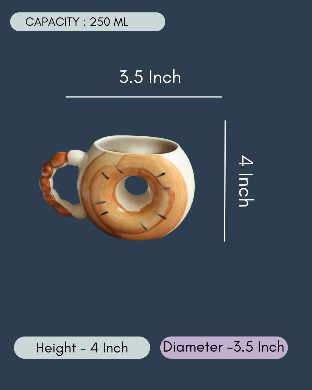 Donut Shaped Ceramic Coffee Mug