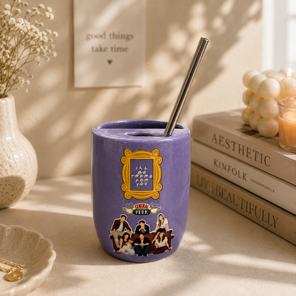 90s Vibes Inspired Ceramic/Tumbler- with stainless steel straw- UV DTF Stickers
