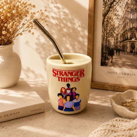 Upside Down Series Inspired Ceramic/Tumbler- with stainless steel straw- Character- UV DTF Stickers