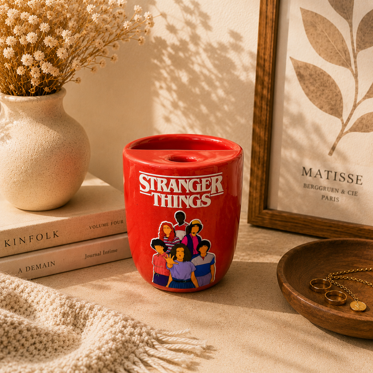 Upside Down Series Inspired Ceramic/Tumbler- with stainless steel straw- Character- UV DTF Stickers