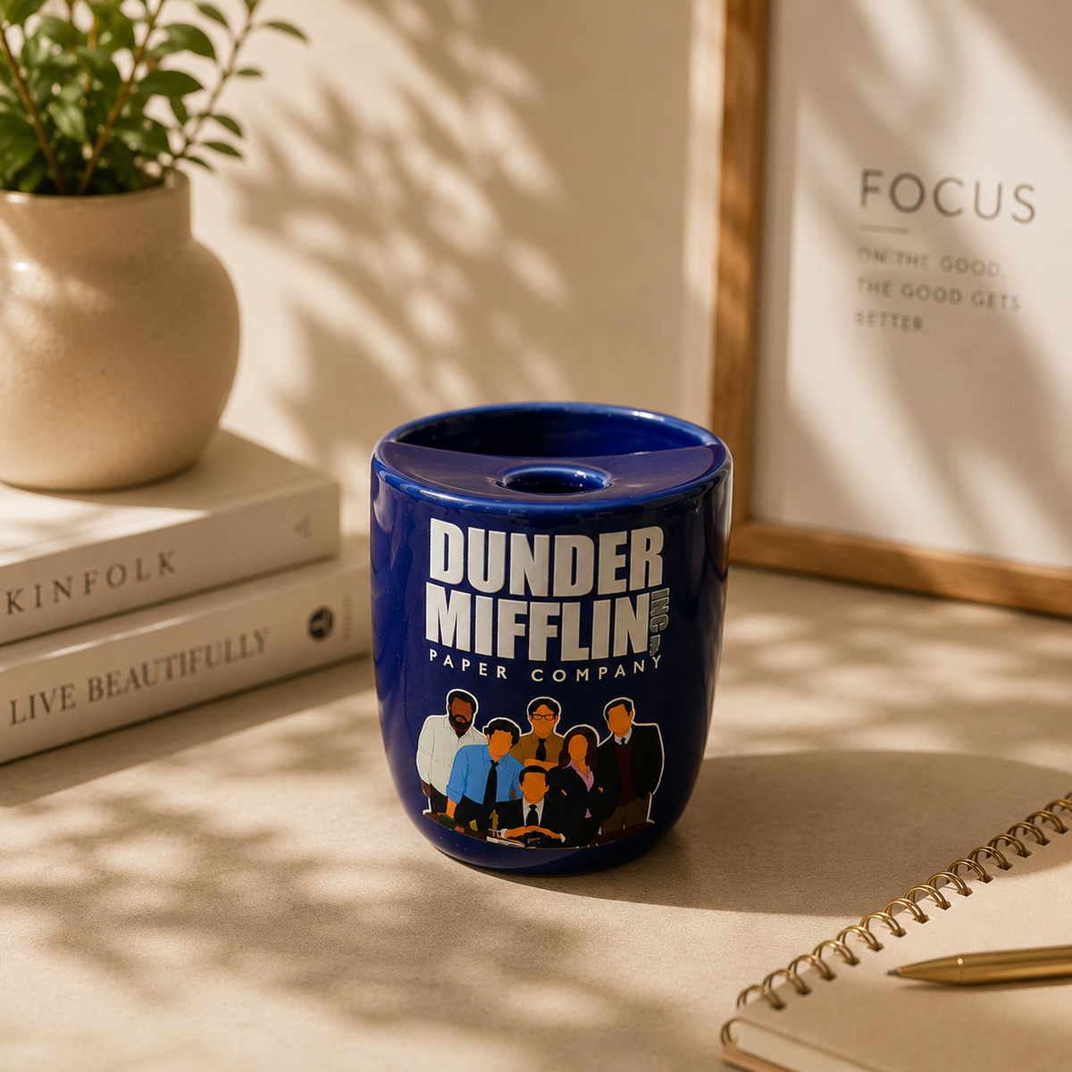 Dunder Mifflin- Series Inspired Ceramic/Tumbler- with stainless steel straw- Character- UV DTF Stickers