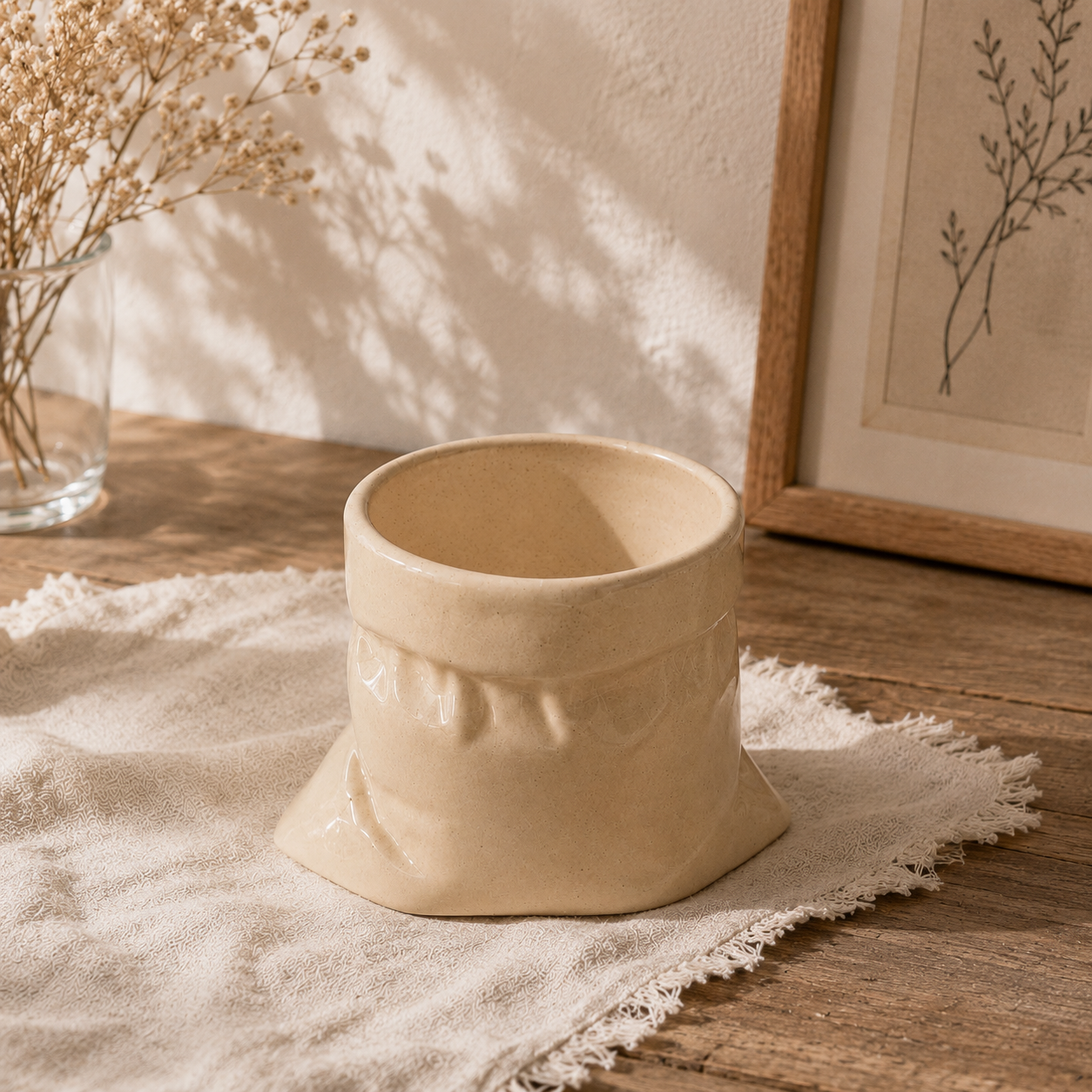 White Ceramic Pouch Mug