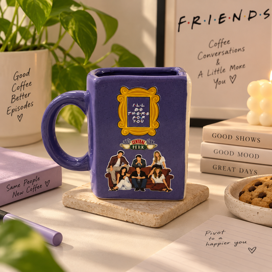90s Vibes Inspired Ceramic Book Mug- UV DTF Stickers (Front & Back)