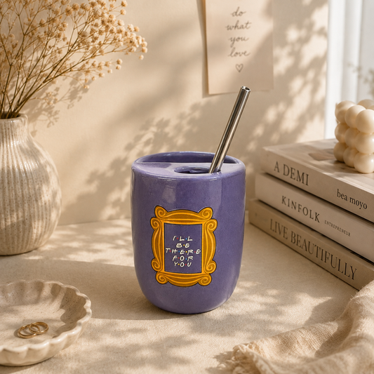 90s Vibes Inspired Ceramic/Tumbler- with stainless steel straw- UV DTF Stickers