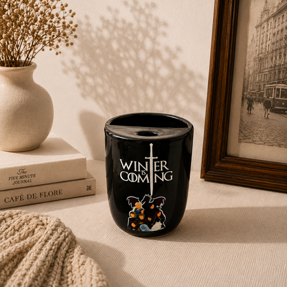Winter is Coming GOT Series Inspired Ceramic/Tumbler- with stainless steel straw- Character- UV DTF Stickers
