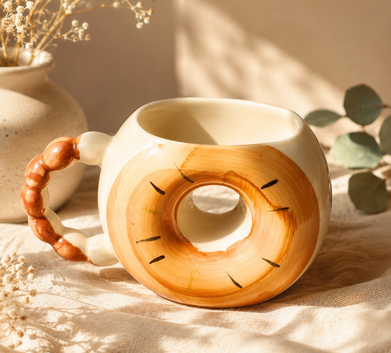 Donut Shaped Ceramic Coffee Mug