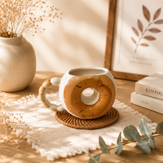 Donut Shaped Ceramic Coffee Mug