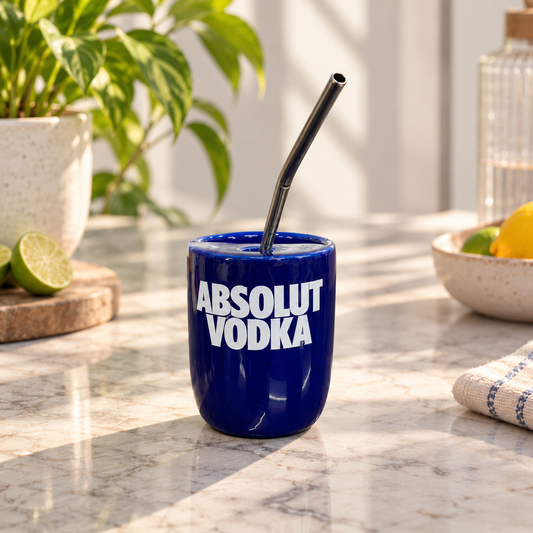 Absolut Vodka Sipper/Tumbler- with stainless steel straw- UV DTF Sticker